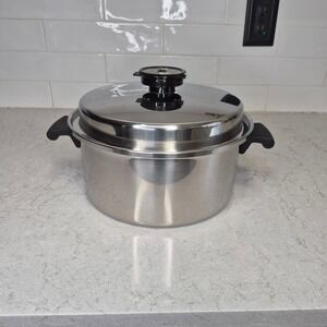 Society Temp-Tone Thermium Multi-Plex Stock Pot Vented Lid Stainless Steel USA